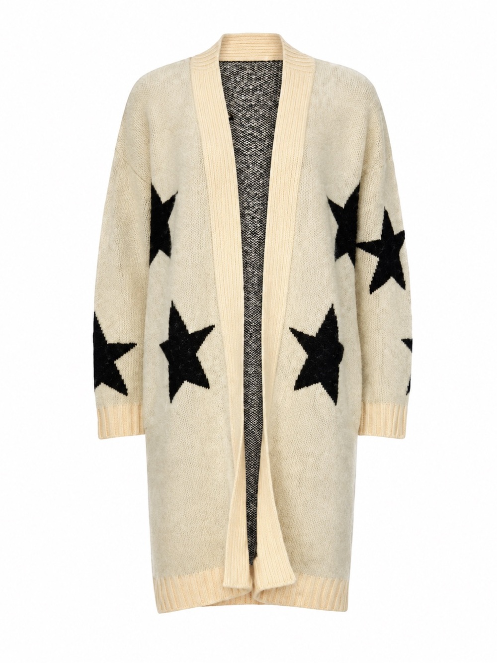 Blank NYC Cream Star-Pattern Open Cardigan Jacket